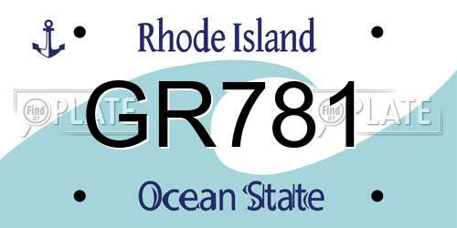 GR781 Rhode Island License Plate