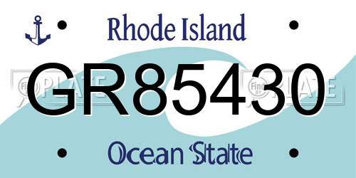 GR85430 Rhode Island License Plate