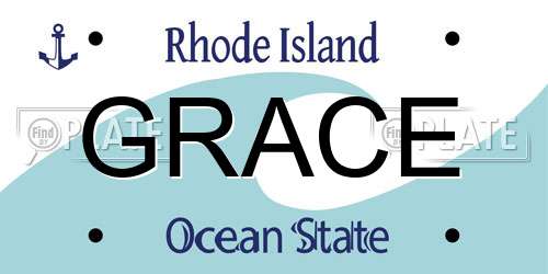 GRACE Rhode Island License Plate