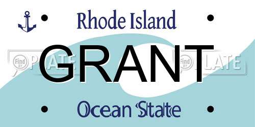 GRANT Rhode Island License Plate
