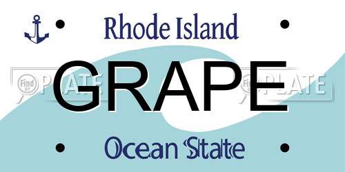 GRAPE Rhode Island License Plate