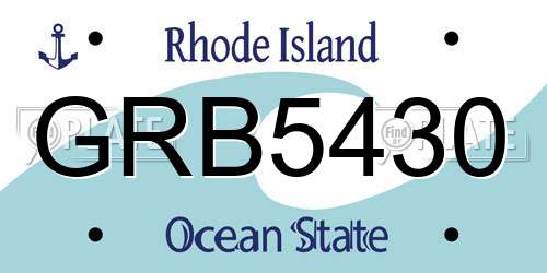 GRB5430 Rhode Island License Plate
