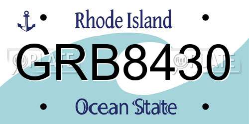 GRB8430 Rhode Island License Plate