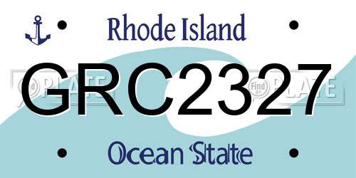 GRC2327 Rhode Island License Plate