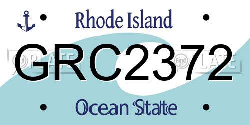 GRC2372 Rhode Island License Plate