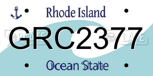GRC2377 Rhode Island License Plate