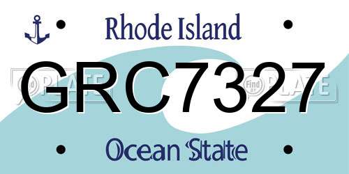 GRC7327 Rhode Island License Plate