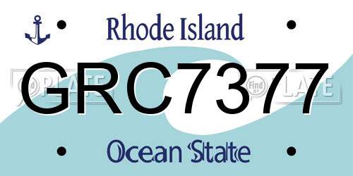 GRC7377 Rhode Island License Plate