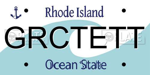 GRCTETT Rhode Island License Plate