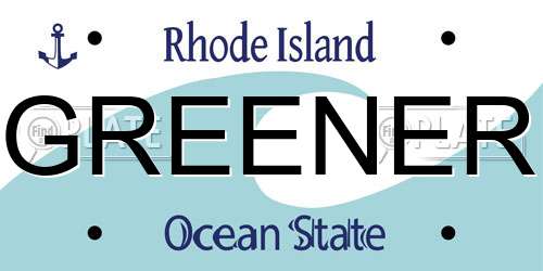 GREENER Rhode Island License Plate