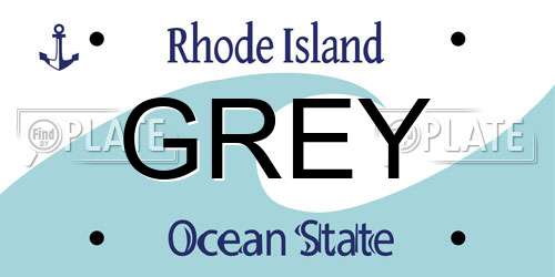 GREY Rhode Island License Plate