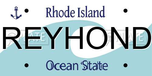 GREYHONDA Rhode Island License Plate