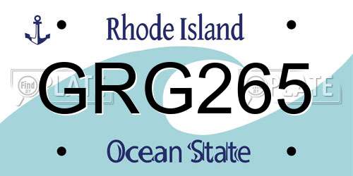 GRG265 Rhode Island License Plate