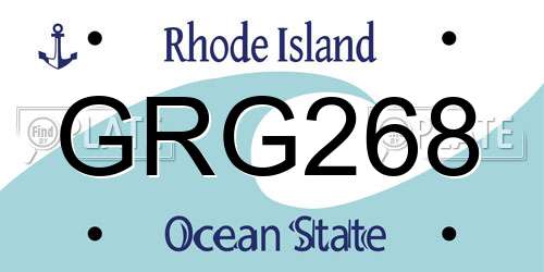 GRG268 Rhode Island License Plate