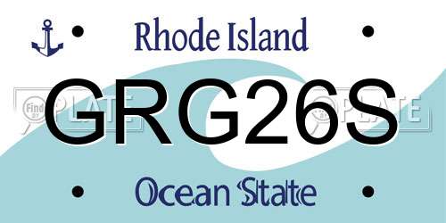 GRG26S Rhode Island License Plate