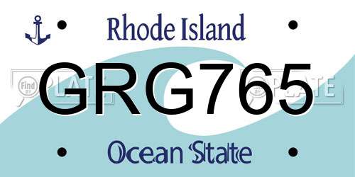 GRG765 Rhode Island License Plate