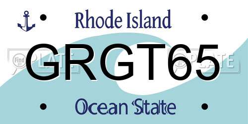 GRGT65 Rhode Island License Plate