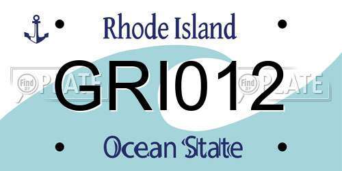 GRI012 Rhode Island License Plate