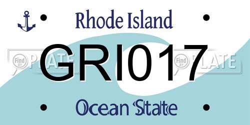 GRI017 Rhode Island License Plate