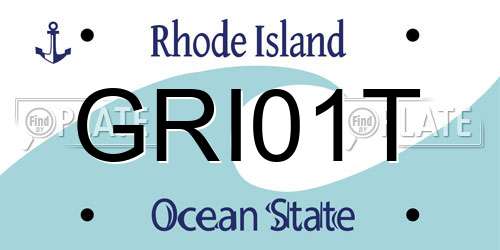 GRI01T Rhode Island License Plate