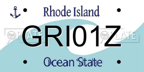 GRI01Z Rhode Island License Plate
