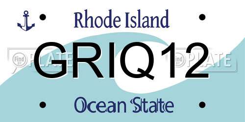 GRIQ12 Rhode Island License Plate
