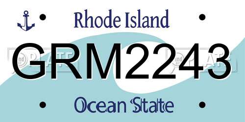GRM2243 Rhode Island License Plate