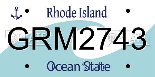 GRM2743 Rhode Island License Plate