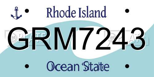 GRM7243 Rhode Island License Plate
