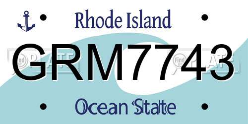 GRM7743 Rhode Island License Plate