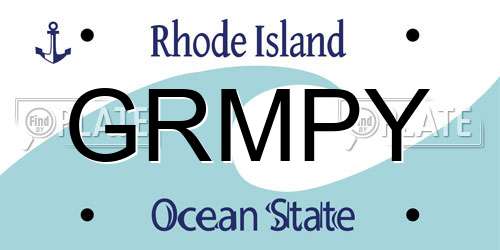 GRMPY Rhode Island License Plate
