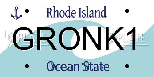 GRONK1 Rhode Island License Plate