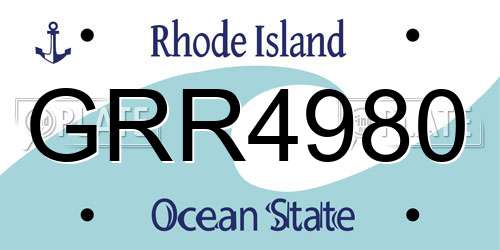 GRR4980 Rhode Island License Plate