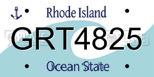 GRT4825 Rhode Island License Plate
