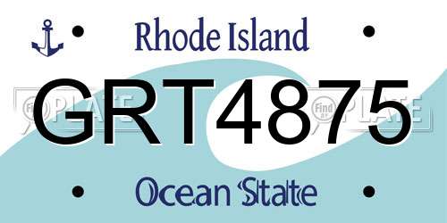GRT4875 Rhode Island License Plate