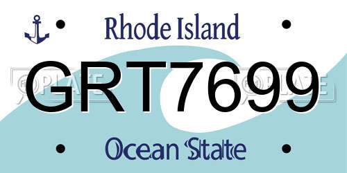 GRT7699 Rhode Island License Plate