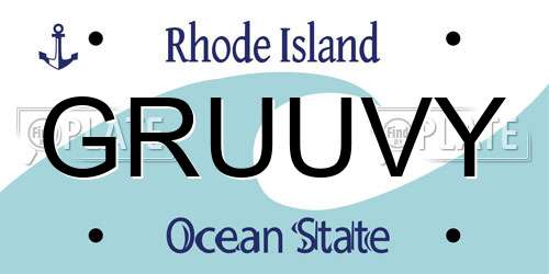 GRUUVY Rhode Island License Plate