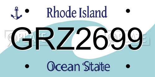 GRZ2699 Rhode Island License Plate