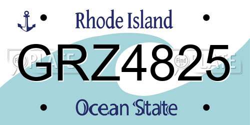 GRZ4825 Rhode Island License Plate