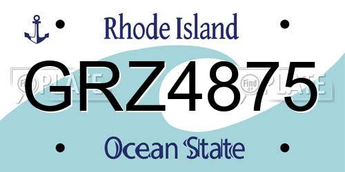 GRZ4875 Rhode Island License Plate