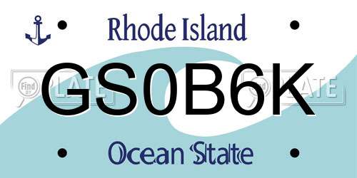 GS0B6K Rhode Island License Plate