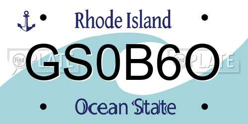 GS0B6O Rhode Island License Plate