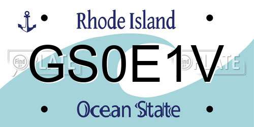 GS0E1V Rhode Island License Plate