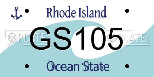 GS105 Rhode Island License Plate