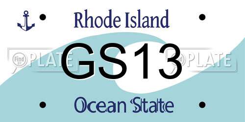 GS13 Rhode Island License Plate