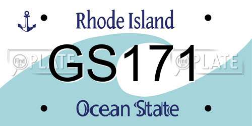 GS171 Rhode Island License Plate