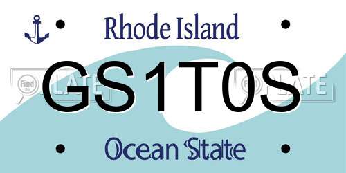 GS1T0S Rhode Island License Plate