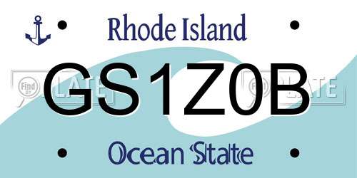 GS1Z0B Rhode Island License Plate