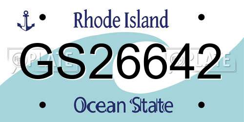 GS26642 Rhode Island License Plate