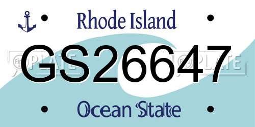GS26647 Rhode Island License Plate